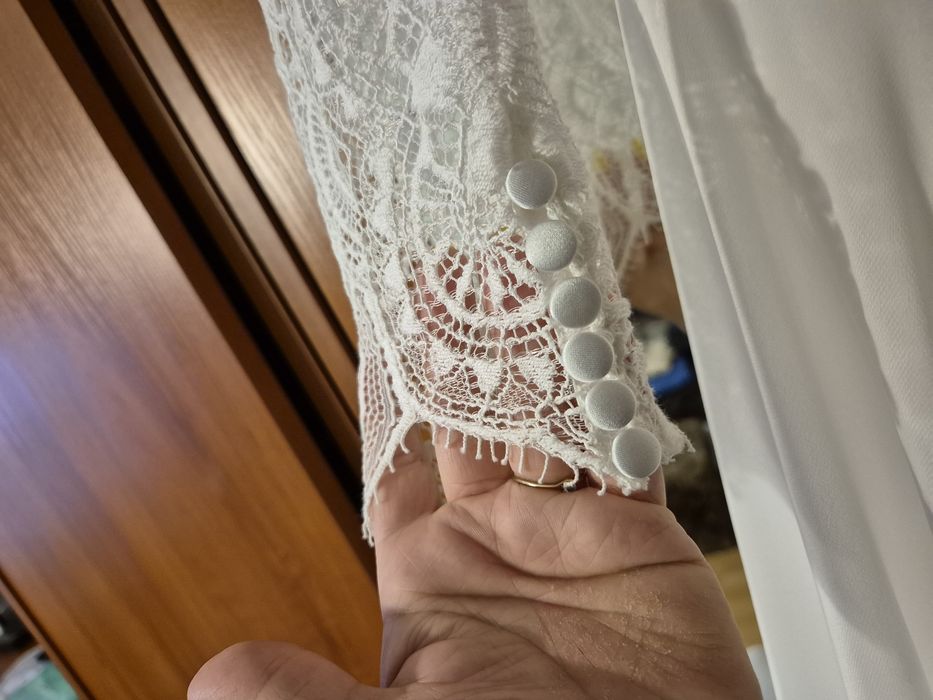 Sukienka ślubna boho 48-50 IDEALNA DLA NISKICH KOBIET