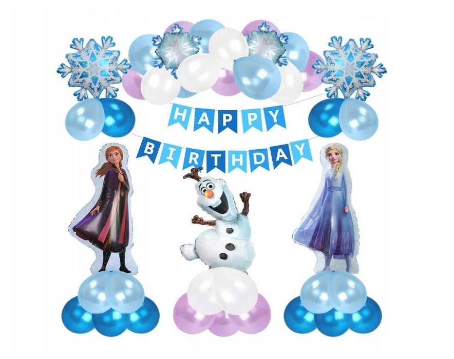 zestaw balonów elsa olaf anna kraina lodu balony na urodziny