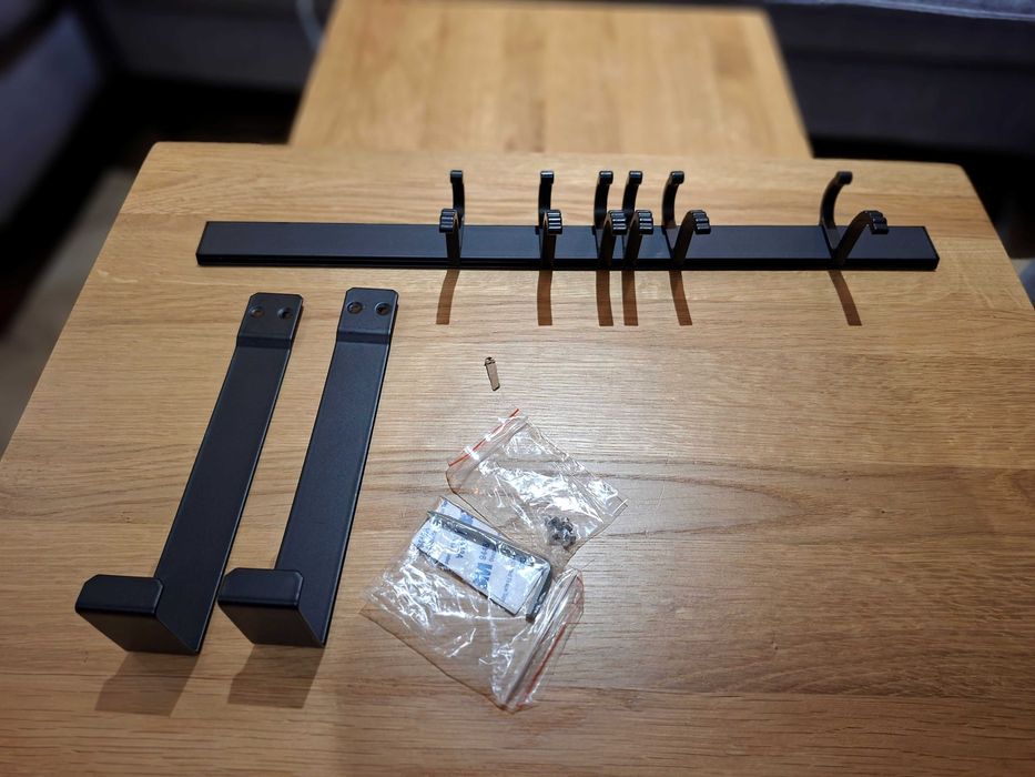 Npfvksa wieszaki na drzwi 6 podwójnych haków czarne