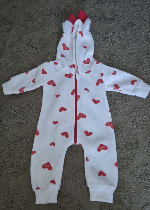 Теплий ромпер для дівчинки, розмір 3-6 міс(68см)