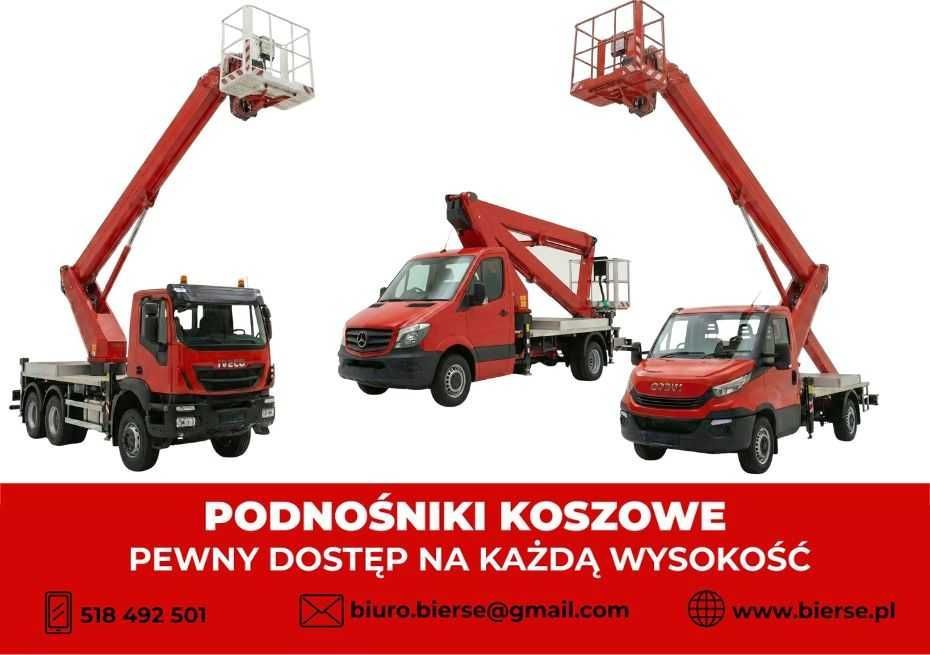 Podnośnik koszowy na samochodzie – wynajem w całej Polsce zwyżka auto