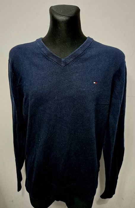 TOMMY HILFIGER roz. XL extralekki sweter premium Bawełna + kaszmir