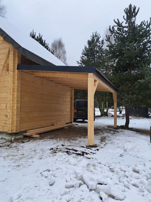 Wiata drewniana na samochód zadaszenia