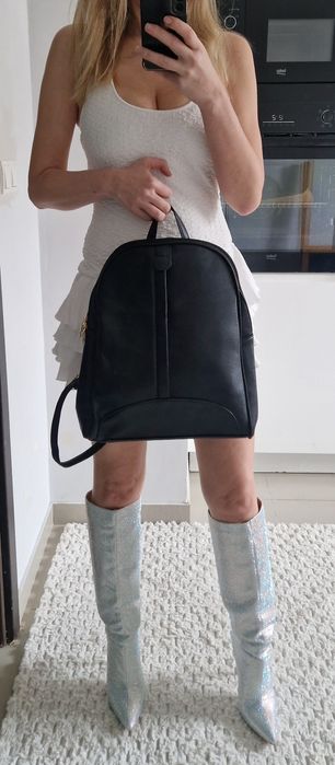 Plecak gruba skora eko czarny