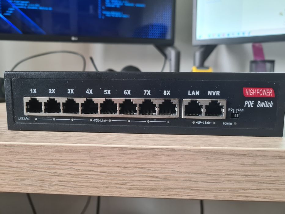 POE switch 8xPOE + 2x1gbit 135W