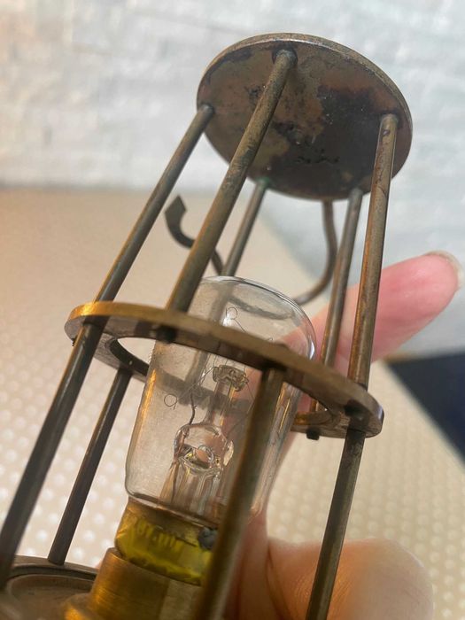 Lampa górnicza imitacja z mosiądzu miedzi elektryczna