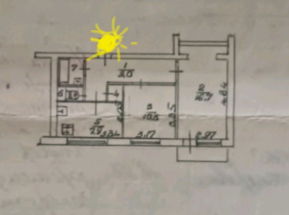 2 кімн.кв.  1/9 с балконом Козача 15500 у.о