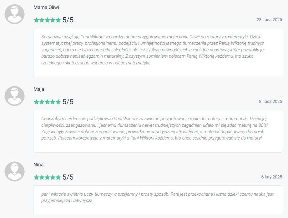 Korepetycje Matematyka Online - duże doświadczenie