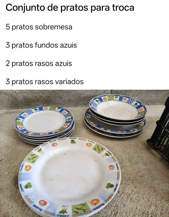 Louça variada usada