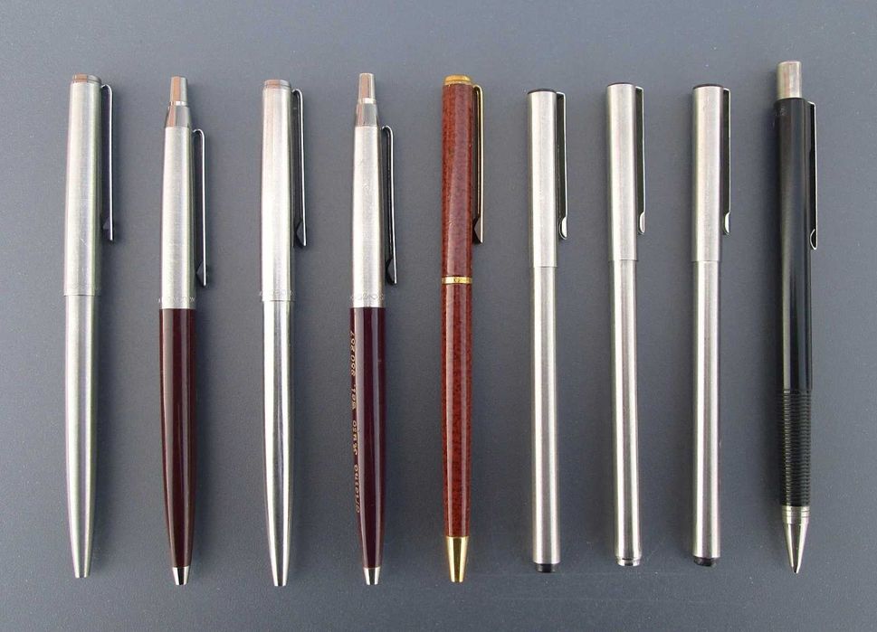 INOXCROM Lote de 8 Antigas Canetas + 1 Lapiseira Mecânica