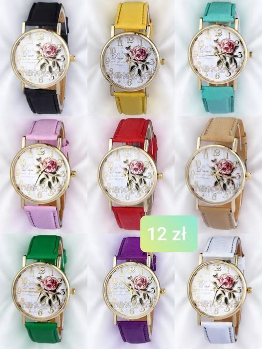 Zegarek damski z różą nowy z baterią
