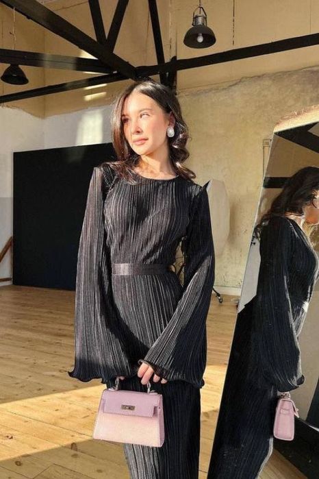 Жіноче плаття, женские платья, чорне довге плаття