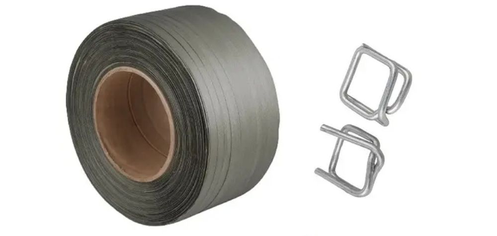 Стрічка лента пакувальна 16080, бухта 1500 м, скоби