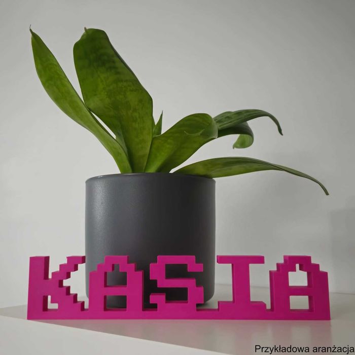 PIXEL - Personalizowany napis 3D na półkę, biurko lub komodę 4cm
