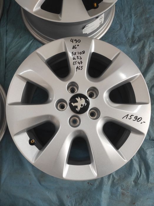 490 Felgi aluminiowe PEUGEOT R 16 5x108 otwór 65 mm NOWE