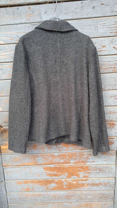 BLUE MOTION marynarka blezer 100% wełna krótki płaszczyk szary 44/46 L