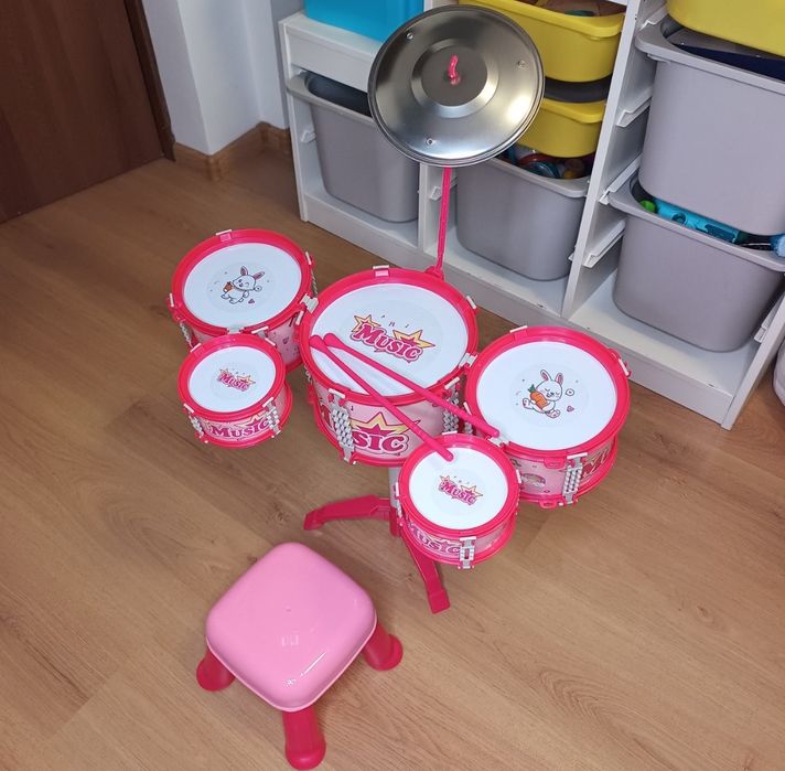 Барабан дитячий,барабанна установка,набір барабан і стільчик для дітей