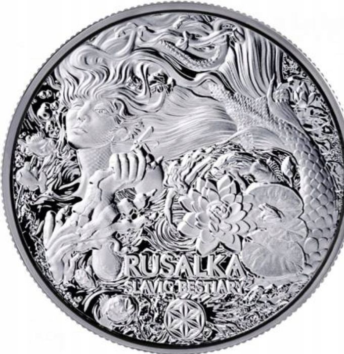 Монета серебранная Бестии Славянские "Русалка"