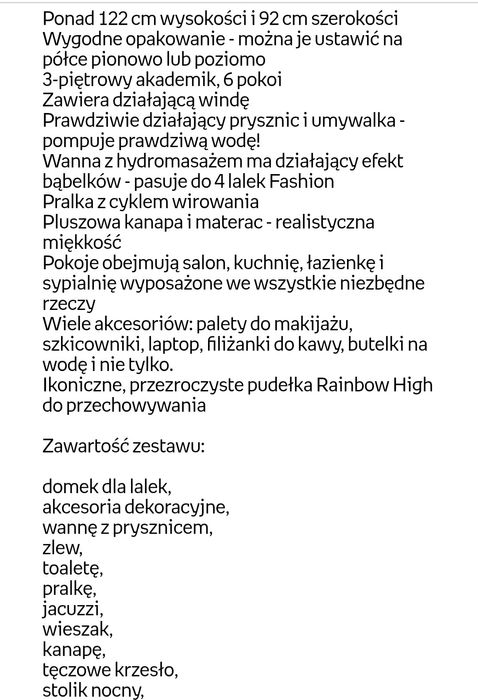 Domek dla lalek Rainbow High