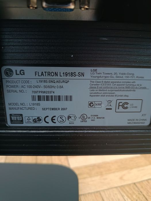 Monitor LG Flatron L1918s 19 cali kwadratowy 5:4