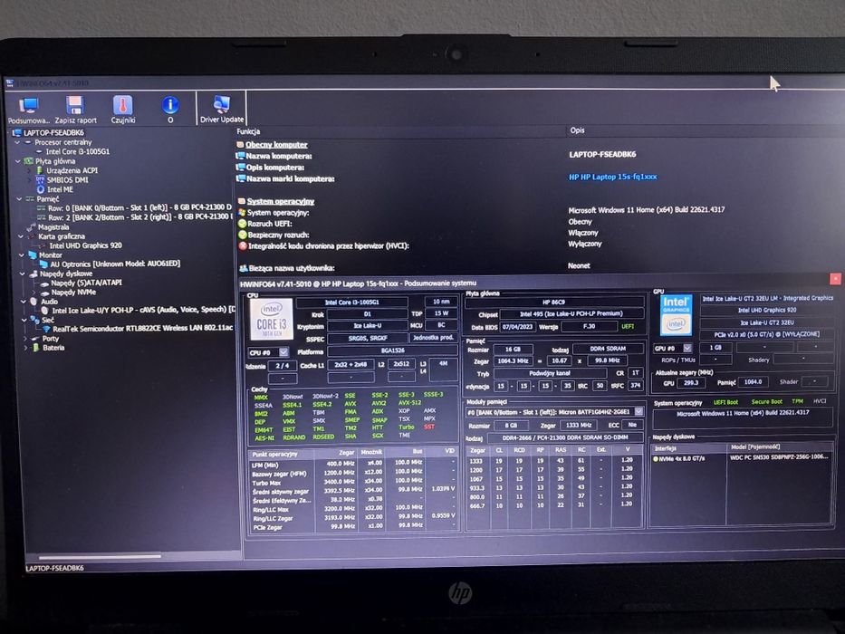 Laptop HP 15s-fq1xxx