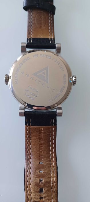 Relógio FOSSIL Arkitekt Dual Time FS-4244 em aço, pele, quartzo