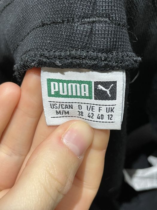 Spodnie dresowe Puma M 38/40 czarne z lampasem