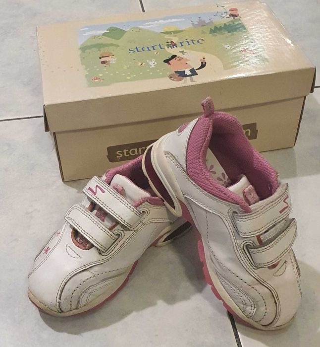 Buty dziewczęce sportowe adidasy 24 świecące wiosna rzep białe