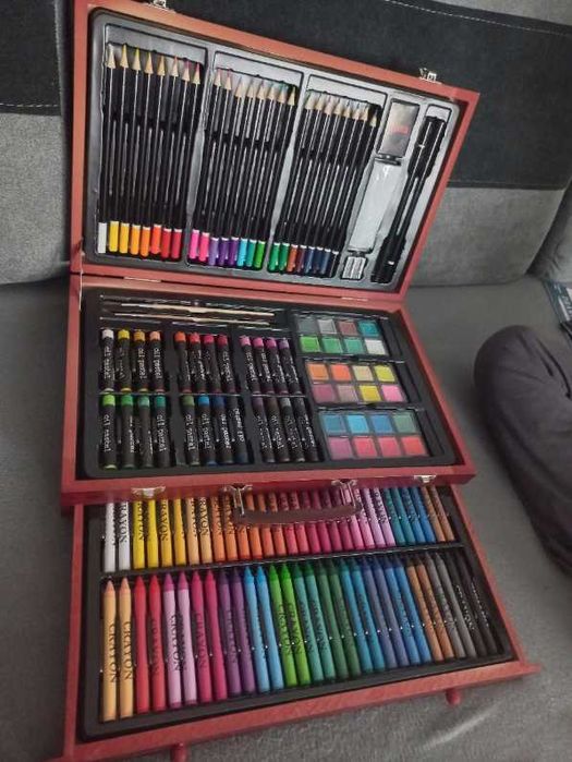 XXL Zestaw Do Malowania Drewniana Walizka Dla Dzieci Duży + GRATISY