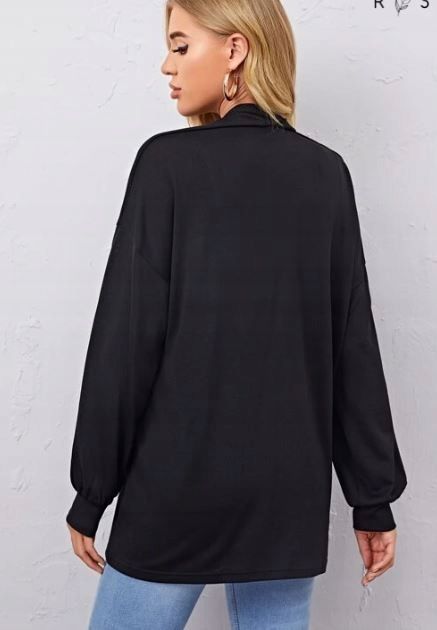 Shein sweter narzutka czarny damski basic 34 1vbb