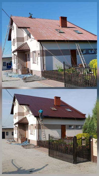 Malowanie dachu,dachów montaz papy termozgrzewalnej  mycie dachu przecieki