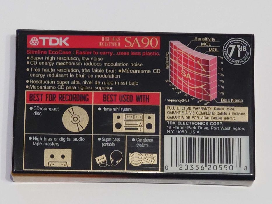 TDK SA 90 model na lata 1992/1997 na rynek Amerykański