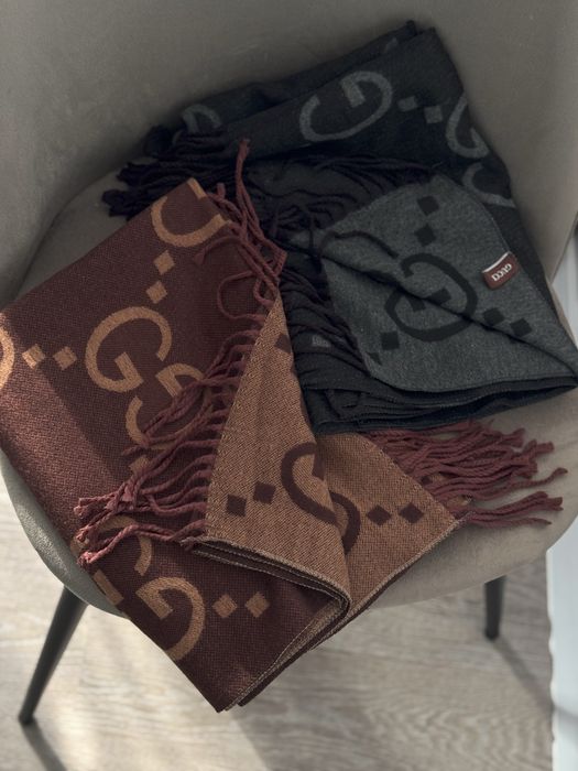 Двосторонній шарф палантин кашеміровий Gucci 180см