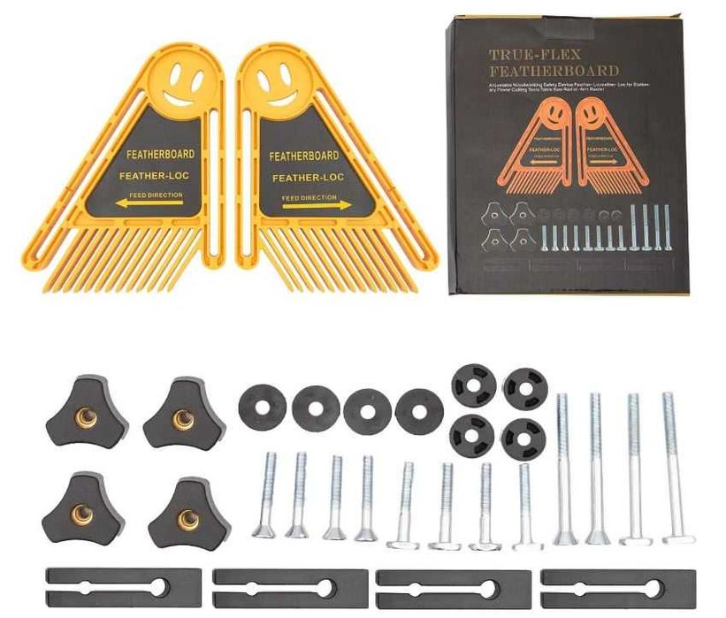 Płyta piórowa dociskowa do piły stołowej 2 sztuki + akcesoria