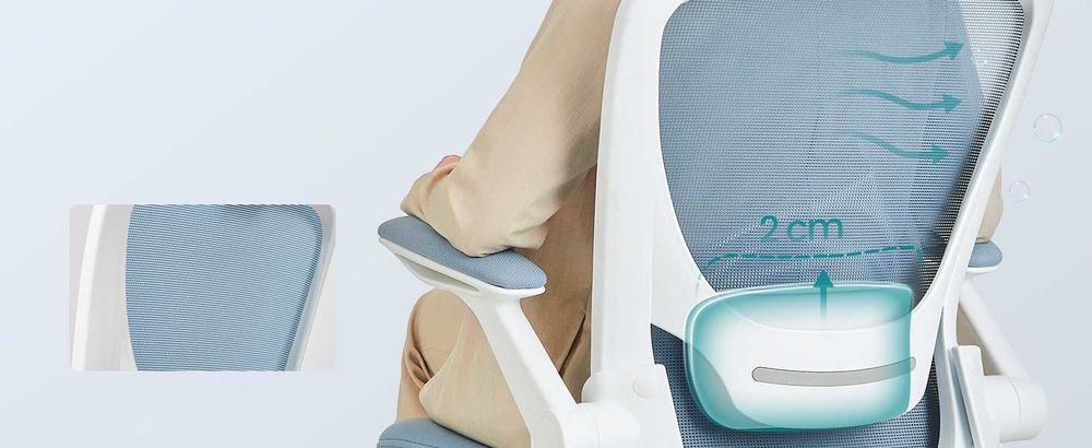 Fotel obrotowy krzesło biurowe ergonomiczne mglisty niebieski