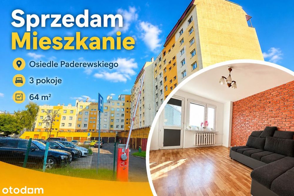 Duży potencjał  - 3  pok.   Os. Paderwskiego
