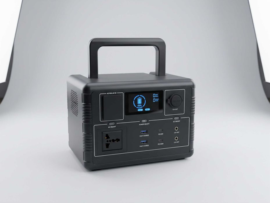Przenośna Stacja Zasilania PUFA FP600 — 600W / 512Wh, LiFePO4, UPS, Solar