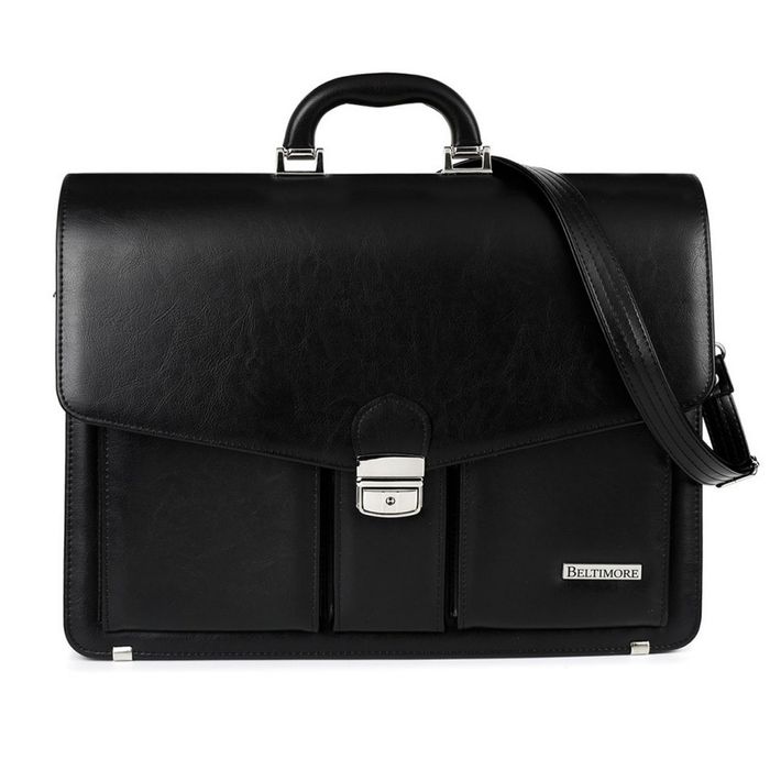 BELTIMORE torba skórzana eko teczka aktówka neseser V034 czarna