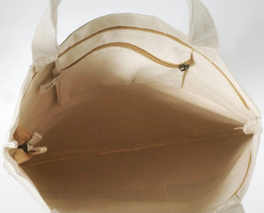 Torba bawełniana z czakrami, mocna ,na zamek z kieszonką z Nepalu.