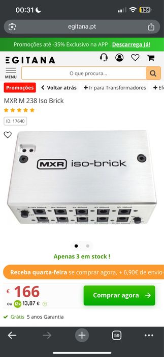 MXR Iso-Brick – Fonte de Alimentação para Pedais de Guitarra