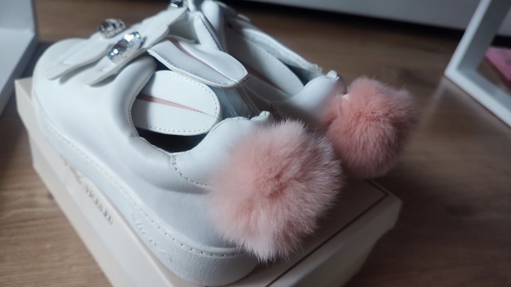 Nowe buty króliczki białe 38
