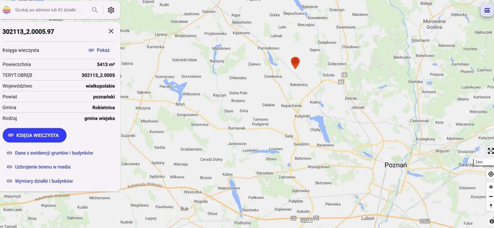 Duża działka Krzyszkowo gm. Rokietnica 5400m2
