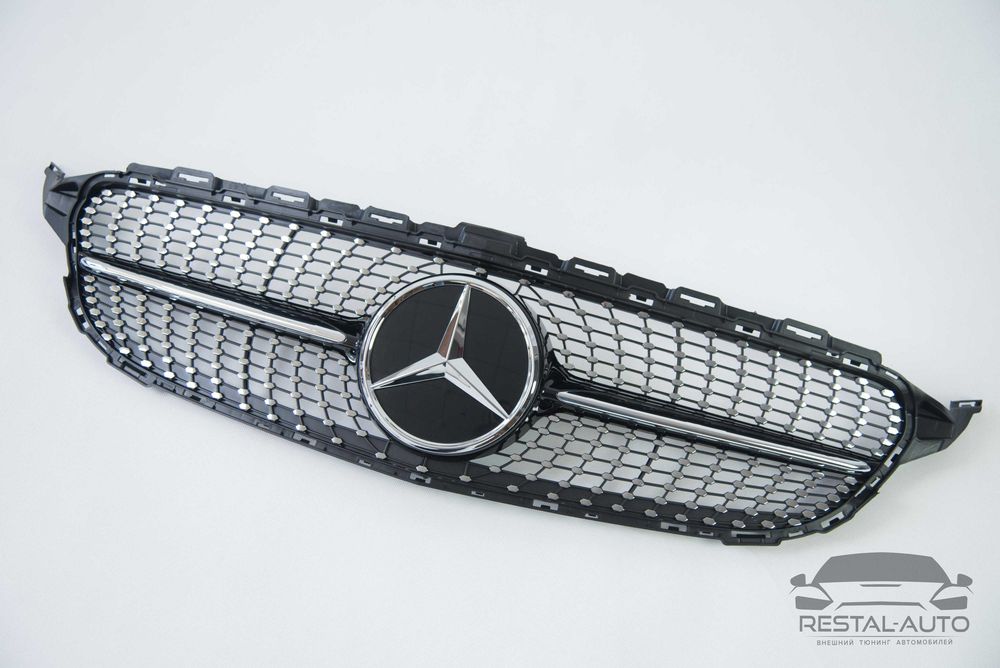 Решітка радіатора на Mercedes C-Class W205 2018-2020 год Diamond