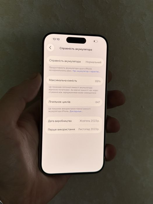 iPhone 15 Pro 256GB White Titanium — чудовий стан, 89% батарея, Айфон