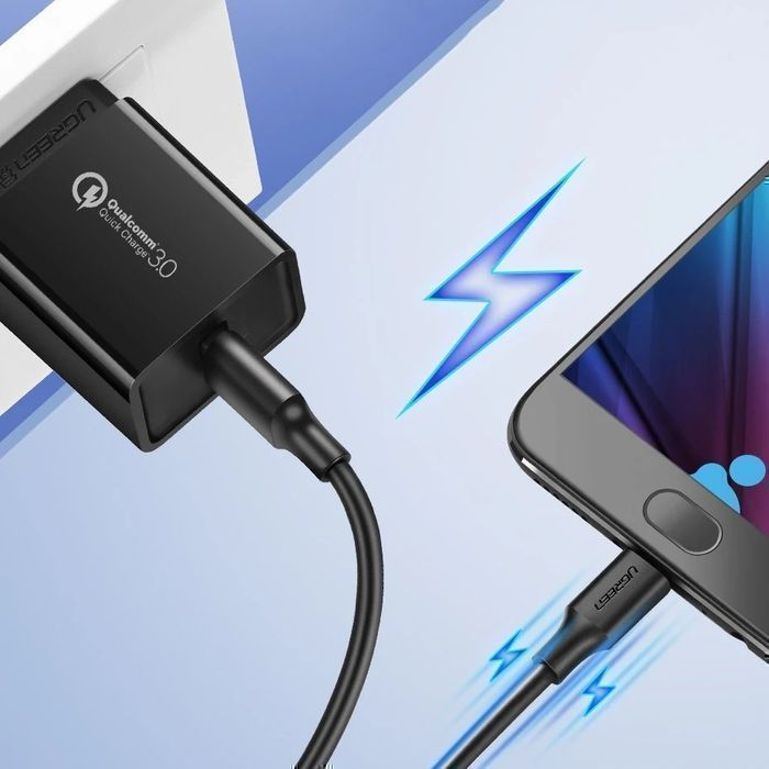 Ugreen kabel przewód USB - micro USB 2,4 A 480 Mbps 1,5 m czarny