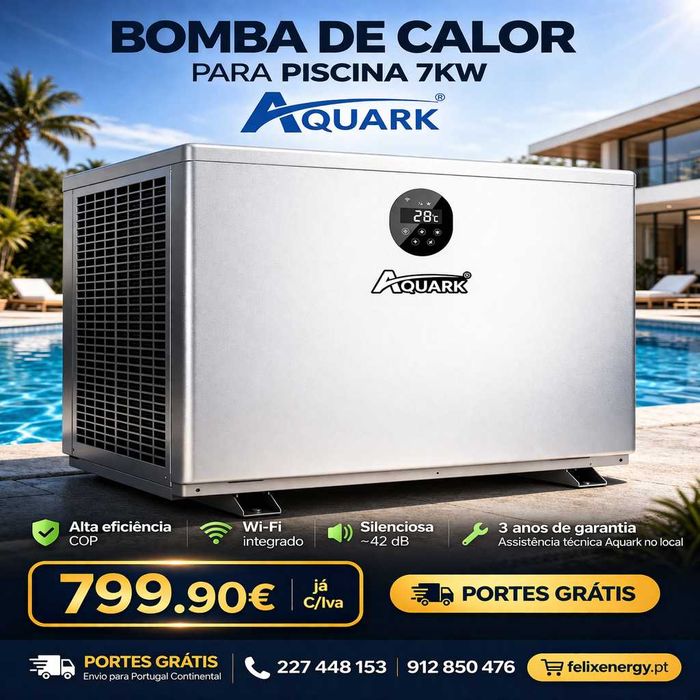 Bomba de Calor Aquark 7KW para Piscinas até 30.000L