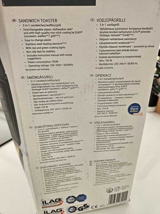 Torradeira de sanduíches/waffle/grill 3 em 1