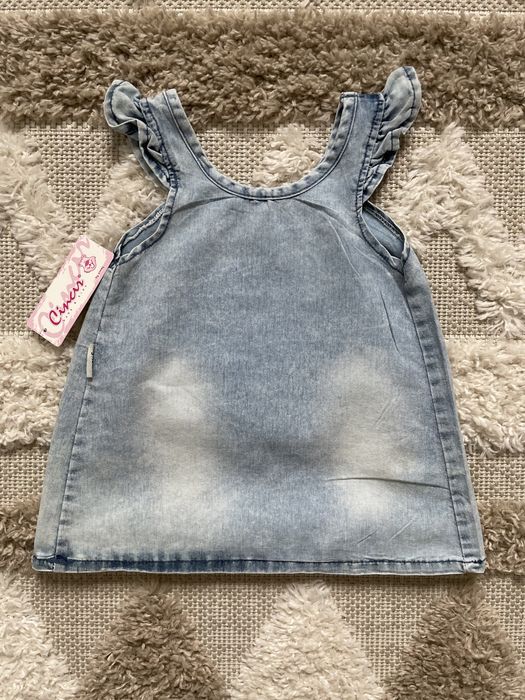 Cincir sukienka jeansowa 9-12m (rozmiar 74-80) nowa z metką