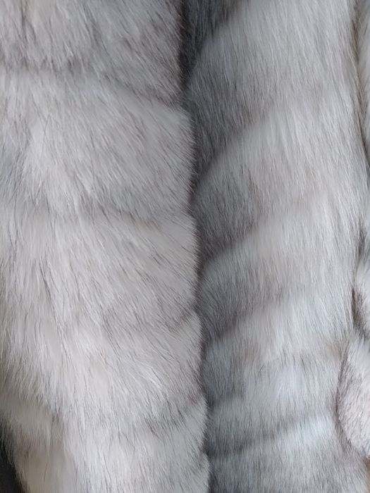 Futro z lisa srebrnego białego XXL  z czapką NIE WYSYŁAM