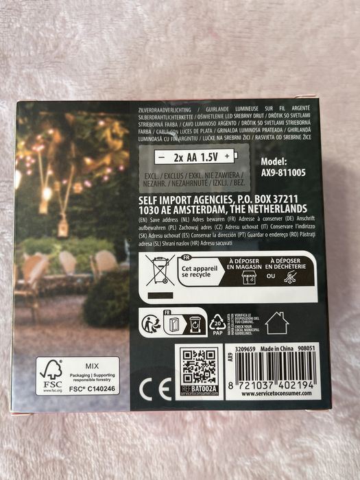 Oświetlenie led srebrny drut